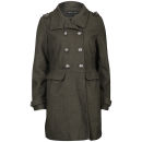 Brave Soul Women's Double Breasted Military Coat - Khaki