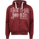 Smith & Jones Men's Forax Borg Lined Zip Through Hoody - Burgundy