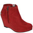 Blink Women's Suede Wedges - Dark Red