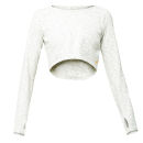 LIJA Women's State Long Sleeve Cropped Layering Yoga Top - Ash/Heather Grey