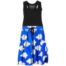 nümph Womens Vibe Cloud Print Dress - Wham Blue