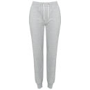 Brave Soul Women's Cuffed Sweatpant Joggers -  Light Grey Marl