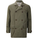 Farah 1920s Men's Double Breasted Trench Coat - Dark Olive