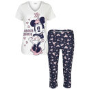 Minnie Mouse Women's Printed Pyjama Set - Royal Blue & Cream 