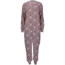 Sleepwear By Tom Franks Women's Micro Fleece Printed Onesies - Penquin - Mauve 