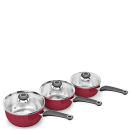 Morphy Richards Equip 3 Piece Pan Set - Red