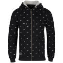 Atticus Men's Printed Zip Through Hoody - Black