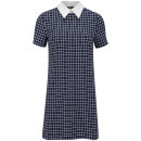 Glamorous Women's Grid Collar Dress - Navy