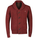 Farah 1920 Men's Monk Long Sleeve Cardigan - Red Marl