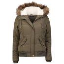 Arctic Story Women's Fur Trim Coat - Khaki 