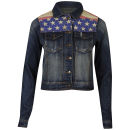 Brave Soul Women's Flag Print Jacket - Denim