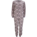 Tom Franks Women's Micro Fleece Printed Onesie - Penguin Beige