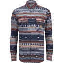 Jack & Jones Men's Jacob Aztec Print Shirt - Dress Blue