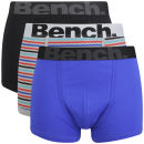 Bench Men's 3 Pack Boxers - Red Stripe/Blue/Black