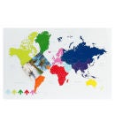 Present Time Multi Colour Magnetic World Map Memo Board
