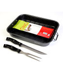 Gino D'Acampo Roaster with Rack, Knife, and Fork