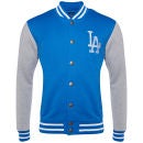 Majestic Men's LA Dodgers Houton Fleece Letterman Jacket - Grey/Blue