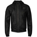 Ecko Men's Snow Leopard Leather Look Hooded Jacket - Black