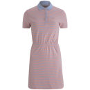 Lacoste Live Women's Striped Polo Collar Dress - Lagoon/Salmon