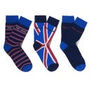 Pepe Jeans Men's Jake Gift Set 3 Pack Socks - Blue Stripe/Navy