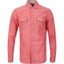 Tokyo Laundry Men's Rohan Nep Chambray Shirt - Firebrick Red