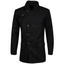 Soul Star Men's Reefer Melton Coat - Black