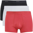 DKNY Men's 53100 Basics Hip Trunk 3 Pack - White/Black/Red