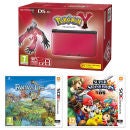 Nintendo 3DS XL Red and Black Console - Includes Pokémon Y, Super Smash Bros. & Fantasty Life