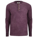 Bellfield Men's Walsh Grandad Long Sleeve Top - Burgundy
