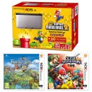 Nintendo 3DS XL Silver and Black Console - Includes New Super Mario Bros 2, Super Smash Bros. & Fantasty Life
