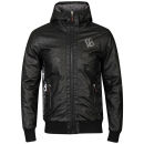 Ecko Men's Hooded Boston Leather Look Hooded Jacket - Black