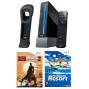 Nintendo Wii Console (Black): Bundle (Including Wii Sports Resort and Red Steel 2)