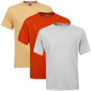 Fruit of the Loom/Jerzees Men's 3 Pack T-Shirts - Large - Tan Beige/Rust/Light Grey