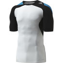 adidas Men's Tech Fit Cool Short Sleeve Compression Top - White/Black