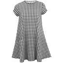Glamorous Women's Gingham Print Swing Dress - Black/White