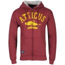 Atticus Men's Division Zip Through Hoody - Oxblood Red