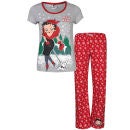 Betty Boop Women's Walking Dog Pyjama Set - Red & Grey Marl