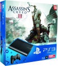 PS3: New Sony PlayStation 3 Slim Console (500 GB) - Black - Includes Assassin's Creed 3