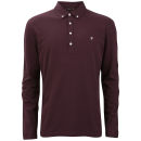 Farah 1920 Men's Weaver Long Sleeved Polo-Shirt - Bordeaux