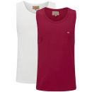 Brave Soul Men's Lazer 2 Pack Contrast Vest - Red/White
