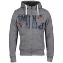 Smith & Jones Men's Malachi  Fur Lined Hooded Sweatshirt - Mid Grey Marl