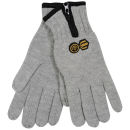 Crosshatch Men's Zipline Knitted Gloves - Light Grey Marl/Black