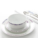 Come Dine With Me Purple Text 12 Piece Dinner Set