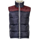 55 Soul Men's Rifle Sherpa Gilet - Navy/Burgundy