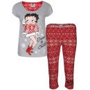 Betty Boop Women's Fairisle Pyjama Set - Red & Grey Marl