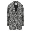 Only Women's Picadelly Wool Houndstooth Box Coat - Black