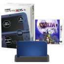 NEW 3DS XL Metallic Blue Console - Includes Legend of Zelda: Majora's Mask & Black Charging Cradle