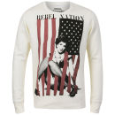 Ringspun Men's Rebel Flag Photo Print Crew Neck Sweat - White
