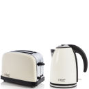 Russell Hobbs 1.7 Litre Jug Kettle - Cream and Classic 2 Slice Toaster - Cream