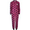 Mickey Mouse Women's Printed Fleece Onesie - Pink & Black 